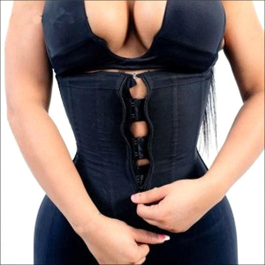 Latex Body Shaper With Zipper And 3 Rows Of Hooks For Waist Cincher  Exercise Fitness Chest Binder